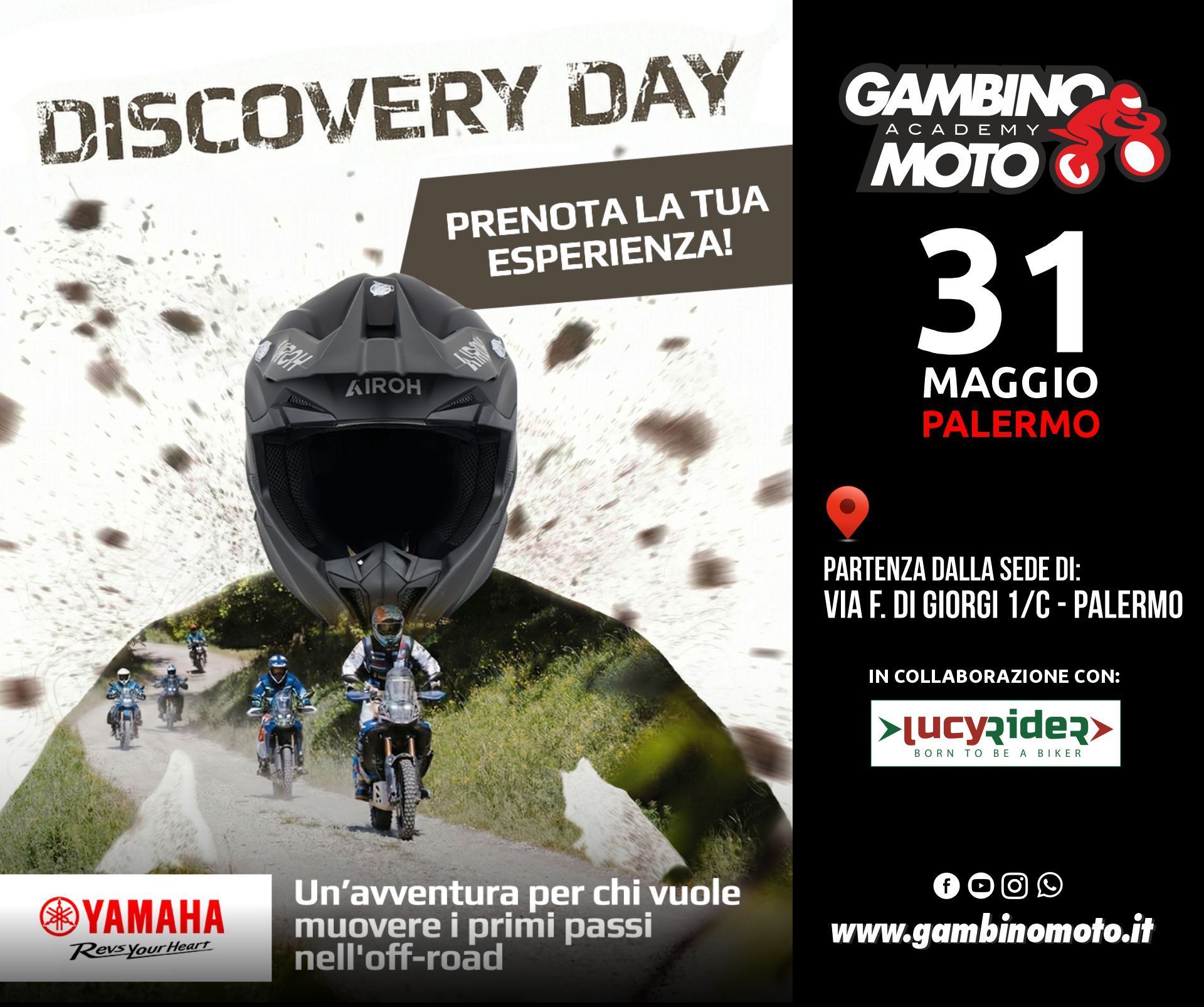 Yamaha Discovery Day Palermo - Giro ad anello Palermo - Lago Poma - Partinico