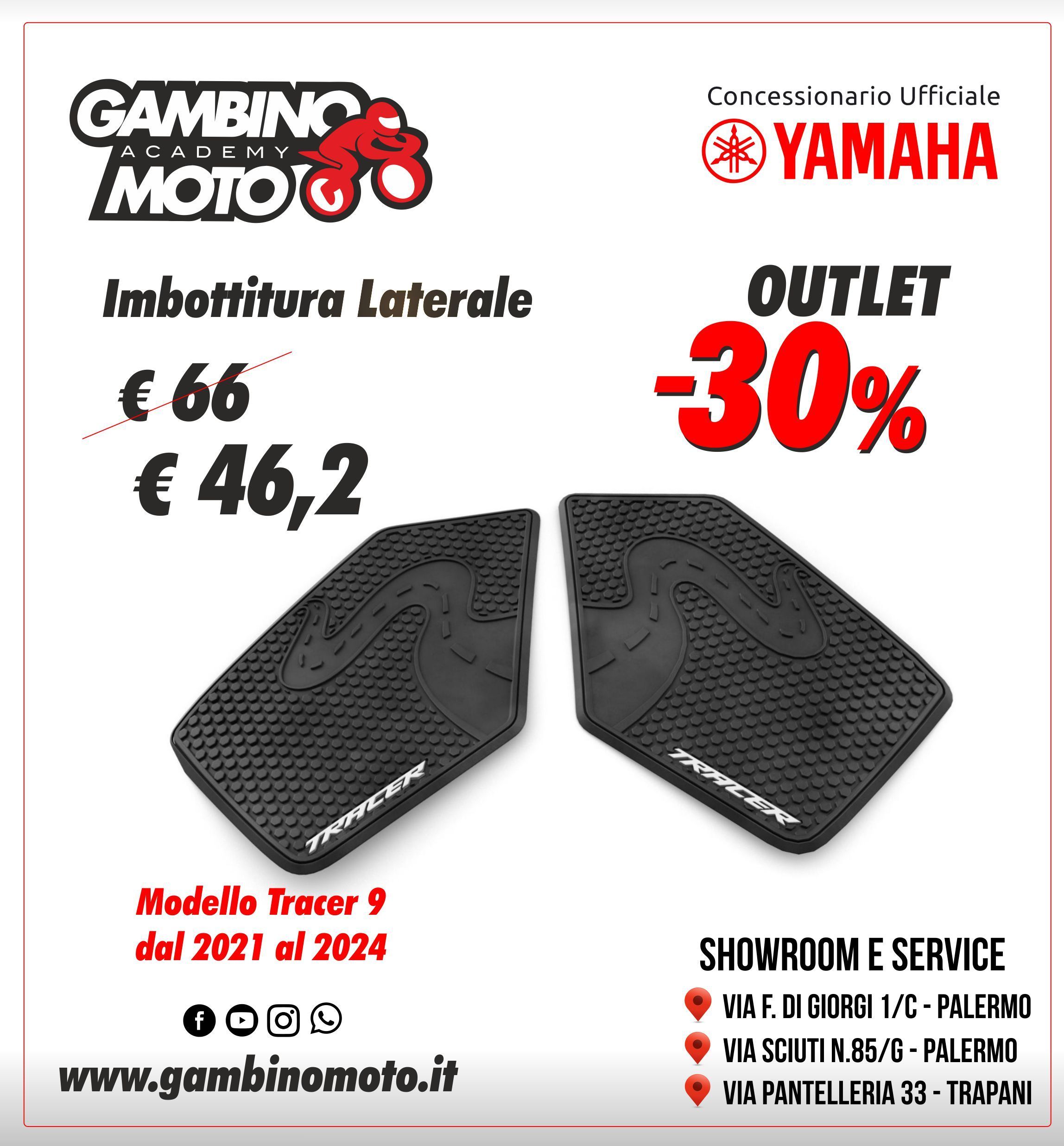 vendita Imbottitura Laterale, Gambino moto concessionaria moto Yamaha Palermo, Trapani